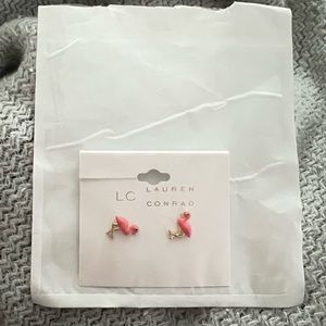 Lauren Conrad Pink Flamingo Stud Earrings